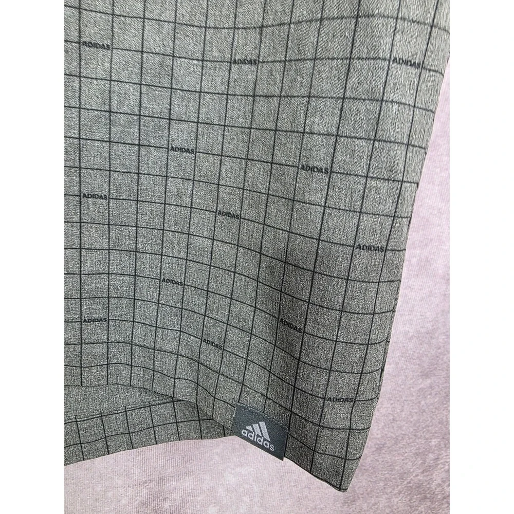 Adidas‎ Golf Mens Grey Grid Pattern Performance Shorts Stretch Waistband